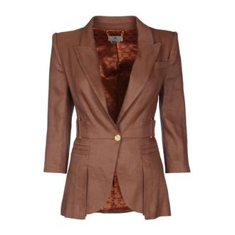 Elisabetta Franchi Blazers, female, Brown, Size: S Blazer Monopetto