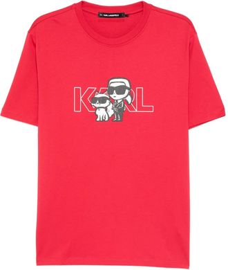 Karl Lagerfeld logo-print T-shirt - Red