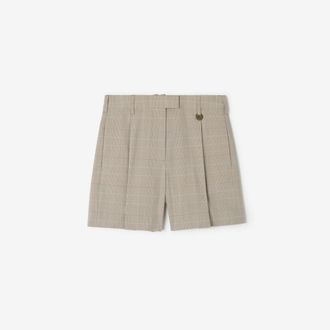 Burberry Check Wool Tailored Shorts
