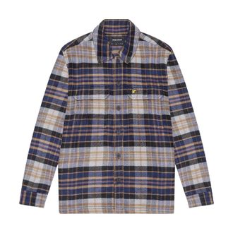Lyle & Scott Herenoverhemd van flanel met lange mouwen (Marine)