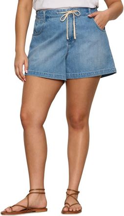 Sanctuary Idyll Tie Waist Denim Shorts in Serenade Blue at Nordstrom, Size 3 X