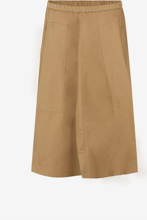 Vince Midi-Rock aus Twill mit Taschen