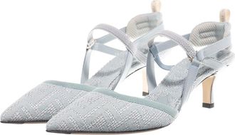 Fendi Heels - Slingback FF Jacquard - blue - Heels for ladies
