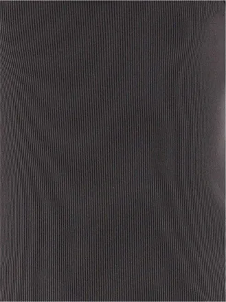 BONPOINT Girls Ribbed Cotton Tank Top With Ruffles Brown T-Shirts And Polos