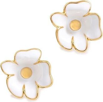 Kate Spade New York Golden Bloom Flower Studs Womens Earring White, Pearl