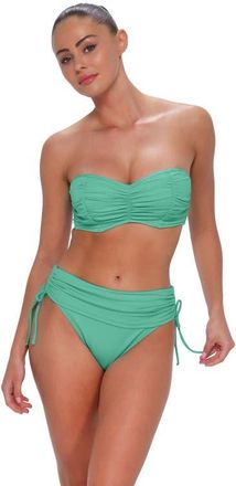 Sunsets Loretta Bandeau Bikini Swimsuit Top - DD Cup in Aqua Mist Sandbar Rib at Nordstrom, Size 36