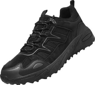 Generic Fashion Spring and Summer Men Sports Shoes Flat Bottom Lightweight Mesh Breathable Comfortable Solid Color Features: Tennis Court Shoes (Black, 8.5)