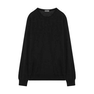 Drumohr Round-neck Knitwear, male, Black, Size: 2XL Girocollo ML Rasato