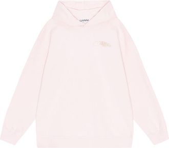 Ganni logo-print cotton hoodie - women - Cotton - XXS/XS - Pink