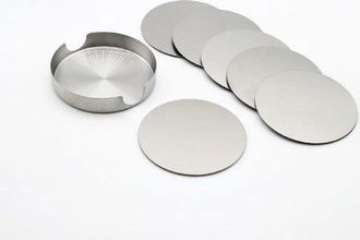 OEM Set Di Sottobicchieri In Acciaio Inox - 10 Cm - Un Must Per La Scrivania, Lo Stile Country E Il Soggiorno - Set Da 6 - Indispensabili Per La Tavola - 