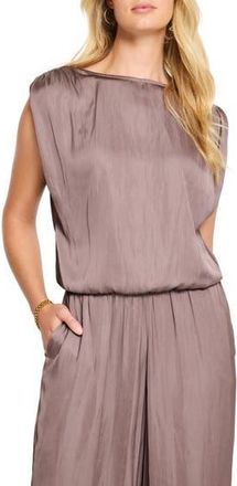 Nic+Zoe Glossy Sheen Ruched Satin Sleeveless Top in Cocoa at Nordstrom Rack, Size Small