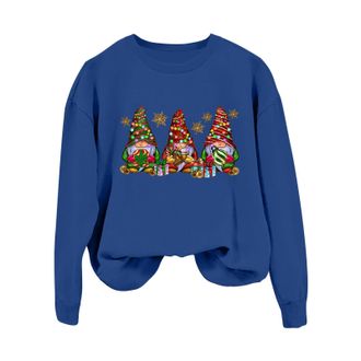 Generic Christmas Jumper 2025 Christmas Jumpers for Women Xmas Funny Ugly Reindeer Pattern Printed Womens Fashion Casual Capless Long Sleeve Tops Women Plus S