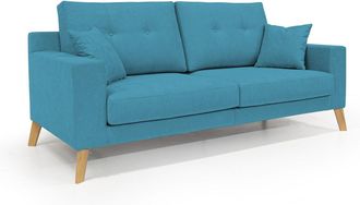 Divani.Store Danish Sof&aacute; Moderno De Tela Suave E Impermeable 146 Cm Azul Claro
