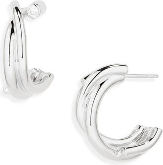 Completedworks Cubic Zirconia Hoop Earrings in Silver Plated at Nordstrom