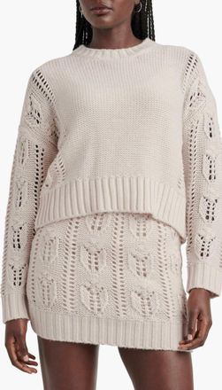 Splendid Portland Cable Sweater In Pale Oak Heather