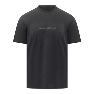 Emporio Armani T-shirt Essential Slim Fit in Pima Cotton Jersey - Heren - T-shirts - Blauw - L - Katoen - Tops