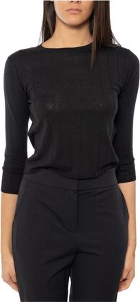 Max Mara Papiri Sweater - Dames - Ronde hals truien - Blauw - XS - Katoen - Truien & Vesten