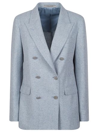 Tagliatore Parigi Tailored Double-Breasted Herringbone Jacket