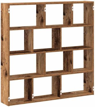 vidaXL Wall Cube Shelf 12 Compartments Old Wood Engineered Wood vidaXL