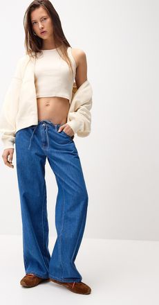 Twik Womens Drawcord-waist wide-leg jean