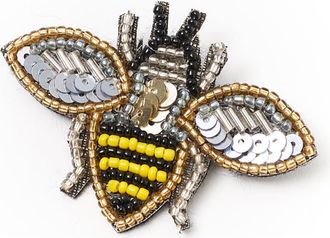Matr Boomie Bala Mani Beaded Bee Brooch Pin in Yellow at Nordstrom