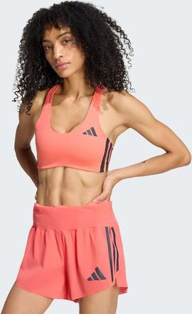 adidas Adizero reggiseno da corsa con supporto medio in semi turbo / nero-Rosso