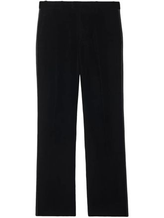 Burberry velvet trousers - men - Viscose/Cupro/Viscose - 48 - Black