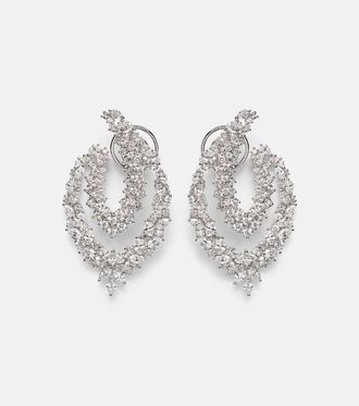 Yeprem Orecchini pendenti Y-Couture in oro bianco 18kt con diamanti