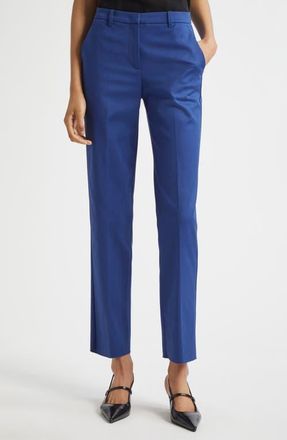 Emporio Armani Couture Straight Leg Pants in Cobalt Blue at Nordstrom, Size 12 Us
