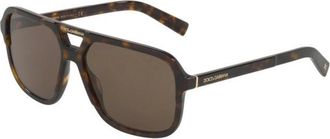 Dolce & Gabbana Dg 4354 Zonnebril - Heren - Zonnebrillen - Bruin - 58 CM - Accessoires