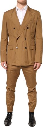 Dolce & Gabbana Brown TAORMINA Double-Breasted 2 Piece Mens Suit