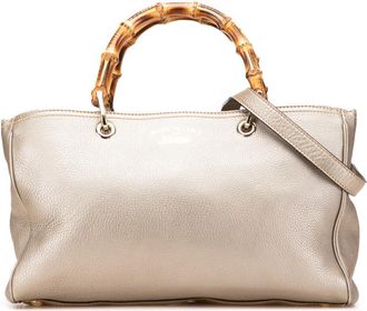 Gucci Pre-owned Gucci Medium Calfskin Bamboo Shopper Satchel Ladies 323660 520981