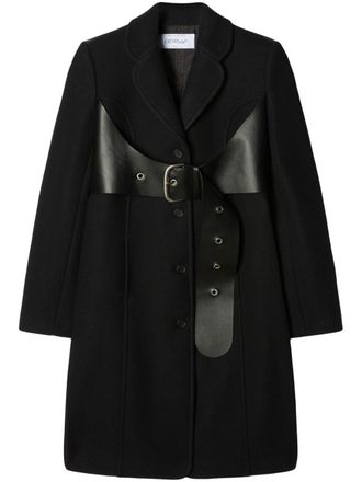 Off-white Jas met ceintuur - Zwart