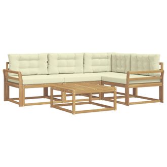 vidaXL Conjunto De Sof&aacute;s De Exterior 5 Pcs Blanco Y Crema Vidaxl