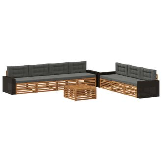 vidaXL Conjunto De Sof&aacute;s De Exterior 8 Uds. Natural Y Antracita Vidaxl