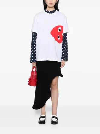 Comme Des Gar&ccedil;ons Red Heart Graphic T-shirt - White