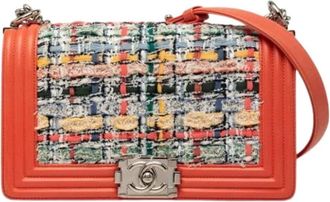 Chanel Pre-owned The Boy Flap Bag - Dames - Vintage Schoudertas - Oranje - ONE Size - Leer - Vintage