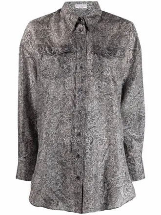 Brunello Cucinelli Blouse met paisley-print - Grijs