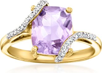 Ross-Simons Amethyst Ring With. Diamonds in 18kt Gold Over Sterling