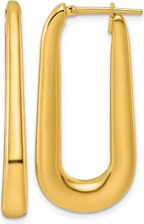 Diamond2Deal 14K Yellow Gold Tapered Oval Shape Hoop Earrings