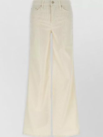 Mother corduroy mid-rise flared wide-leg trousers