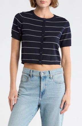 Blu Pepper Short Sleeve Cardigan in Navy at Nordstrom Rack, Size Medium