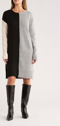 Stitchdrop Gramercy Colorblock Sweater Dress in Neutral Grey/Ivory/Black at Nordstrom Rack, Size X-Small