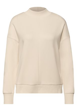 Street One Rundhalspullover STREET ONE, Damen, Gr. 40, soft beige, Strick, Obermaterial: 48% Viskose, 47% Polyester, 5% Elasthan, normal, Rundhals, angesetztes B