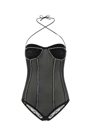 Oséree Gem Halterneck Embellished Bodysuit