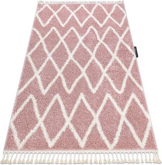 RugsX Rugsx - Carpet berber beni pink Fringe Berber Moroccan shaggy pink 180x270 cm