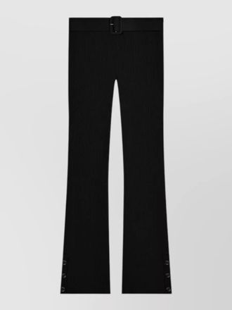 Courr&egrave;ges ribbed-knit capri flared trousers