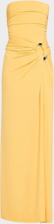 SIMKHAI Emma Strapless Jersey Bustier Maxi Dress