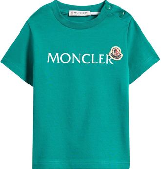 Moncler Kids Logo Patch Graphic T-Shirt in Green at Nordstrom, Size 18-24M