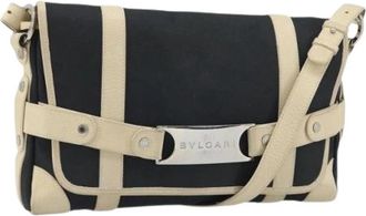 Bulgari Pre-owned Canvas Schoudertas - Dames - Vintage Schoudertas - Zwart - ONE Size - Leer - Vintage